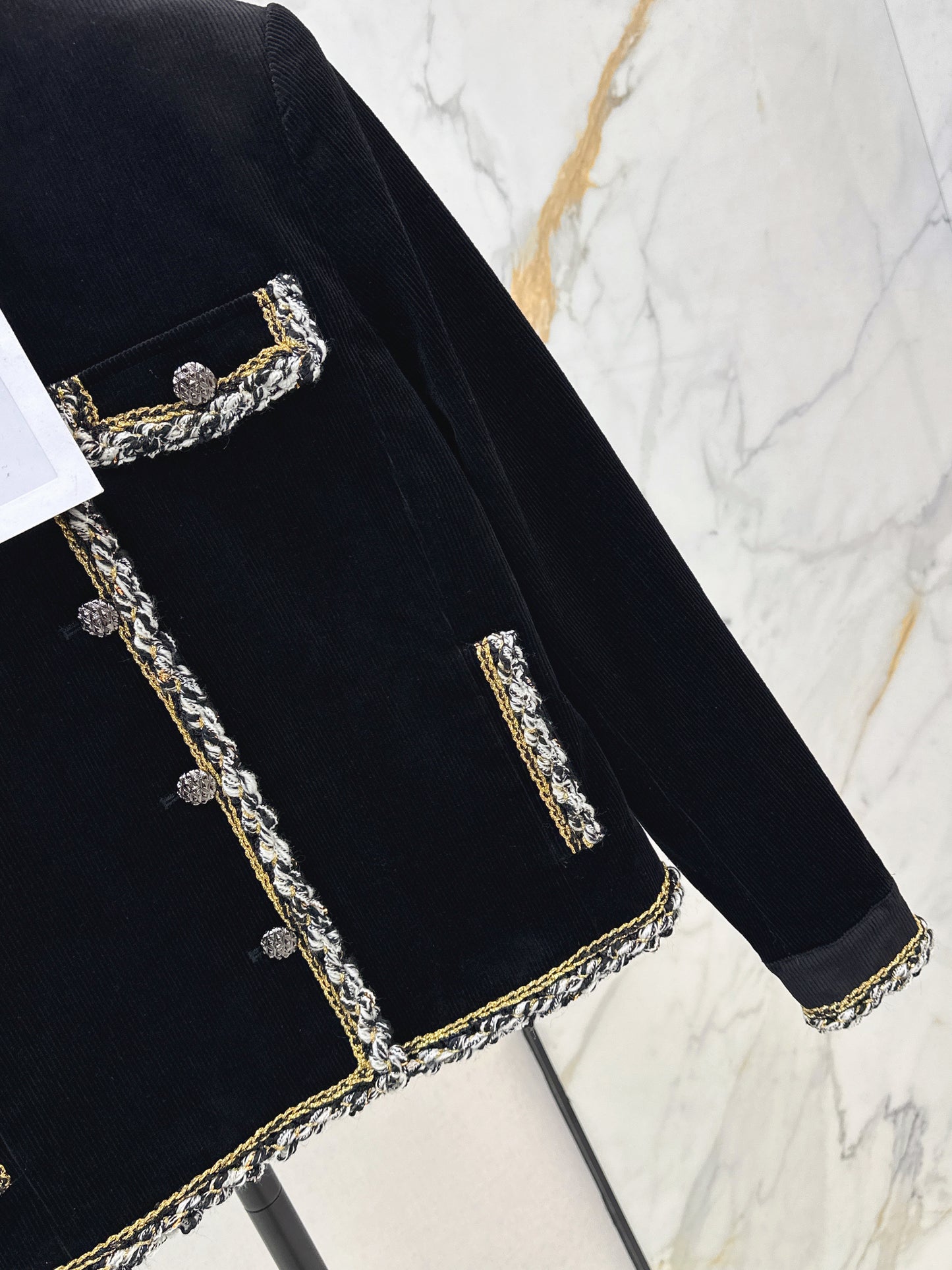 Detachable Collar Corduroy Jacket