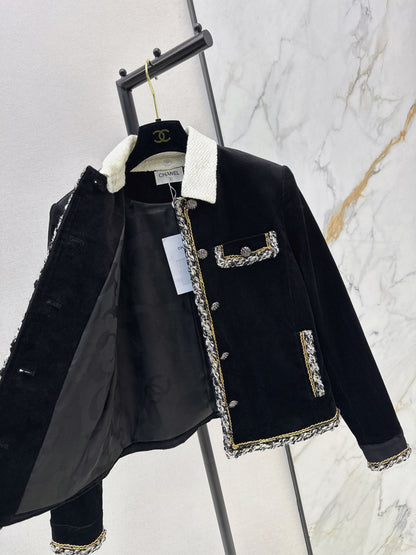 Detachable Collar Corduroy Jacket