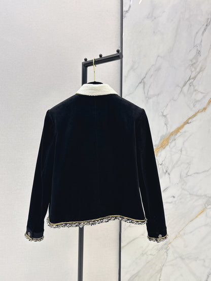Detachable Collar Corduroy Jacket