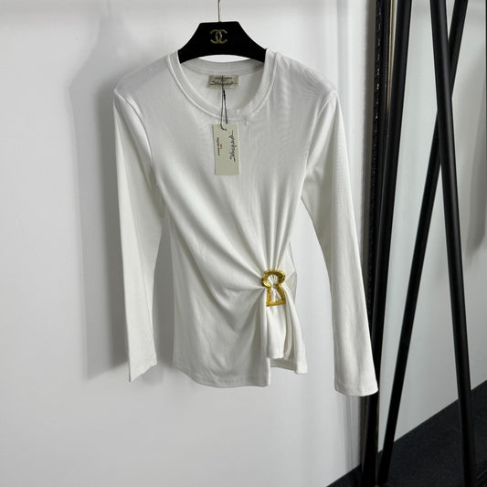Pleated, fitted long sleeves
