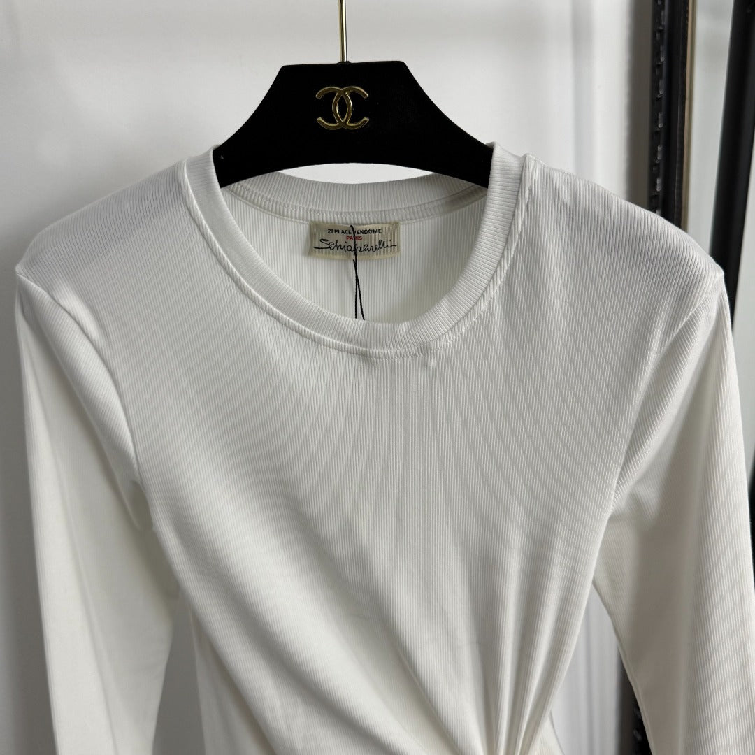 Pleated, fitted long sleeves