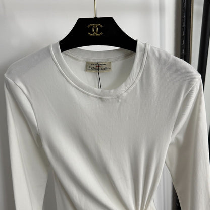Pleated, fitted long sleeves
