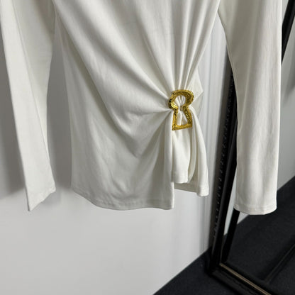 Pleated, fitted long sleeves