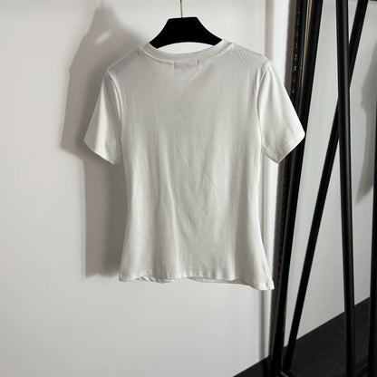 Ruffled Slim Fit Ribbed T-Shirt
