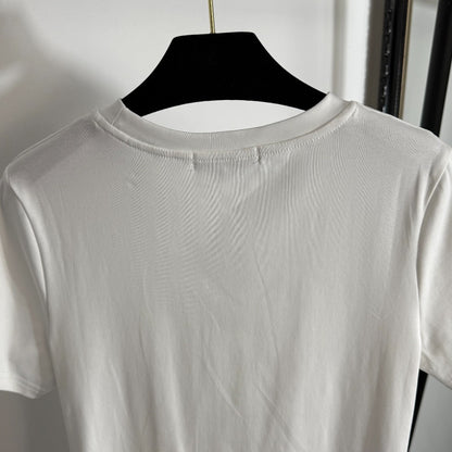 Ruffled Slim Fit Ribbed T-Shirt