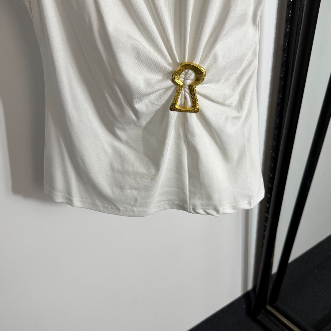 Pleated, slim-fit ribbed vest