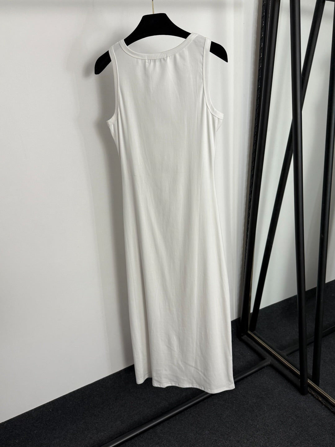 Pleated, fitted waist vest dress