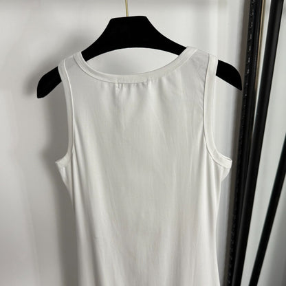 Pleated, fitted waist vest dress