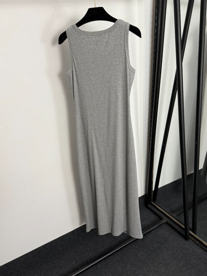 Pleated, fitted waist vest dress