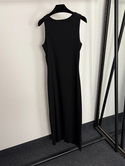Pleated, fitted waist vest dress