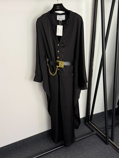 Batwing short-sleeved jumpsuit