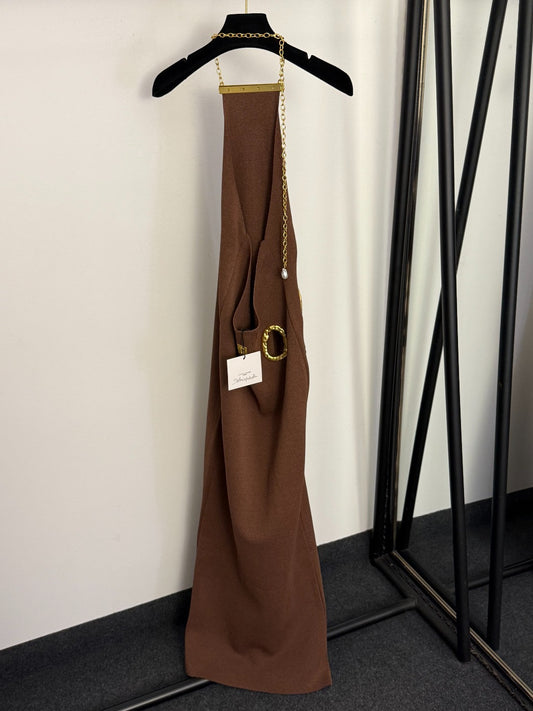 Hallet neck knit dress