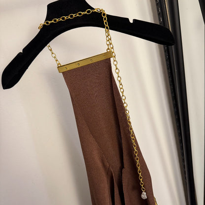 Hallet neck knit dress
