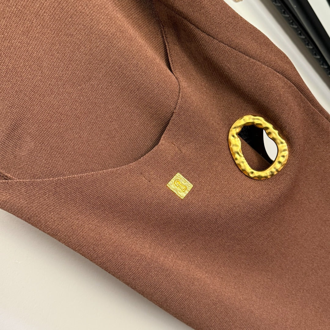 Hallet neck knit dress