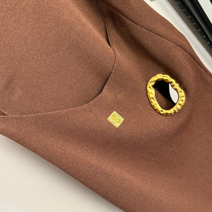 Hallet neck knit dress