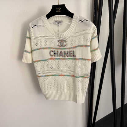 Openwork short-sleeved top