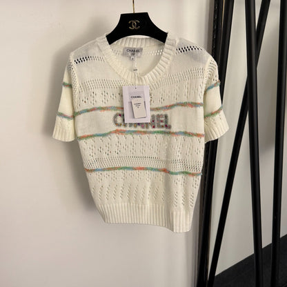 Openwork short-sleeved top