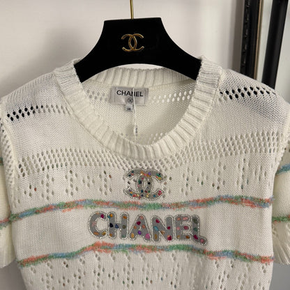 Openwork short-sleeved top