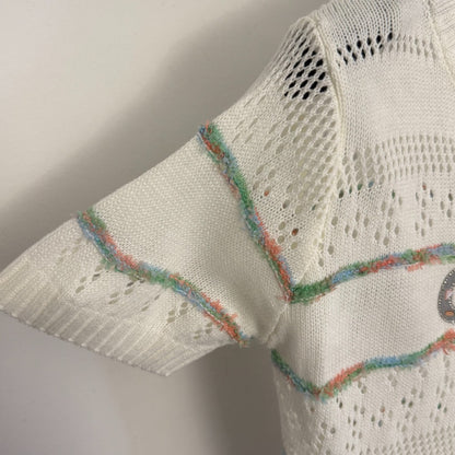 Openwork short-sleeved top