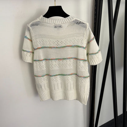 Openwork short-sleeved top