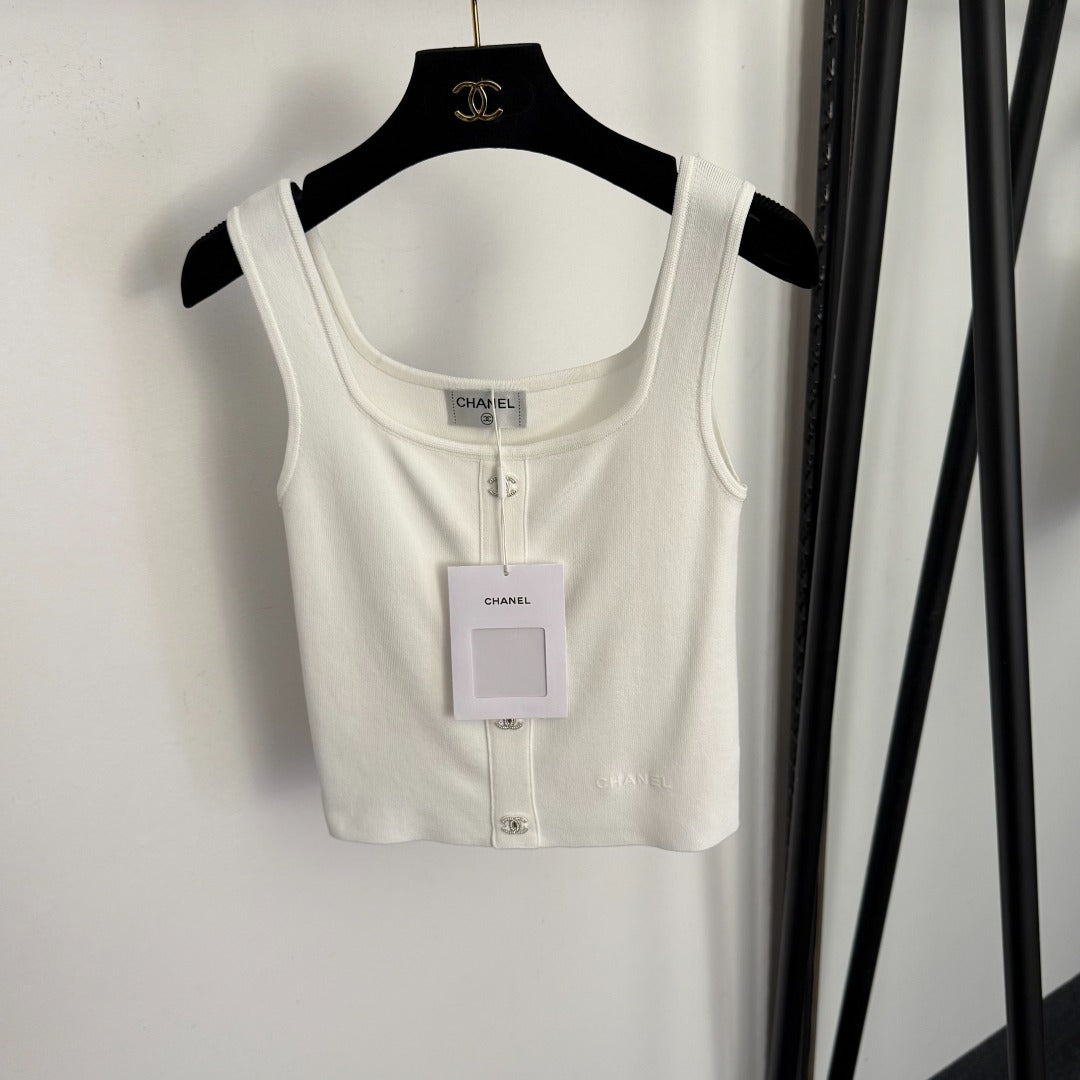 Rhinestone-studded logo camisole