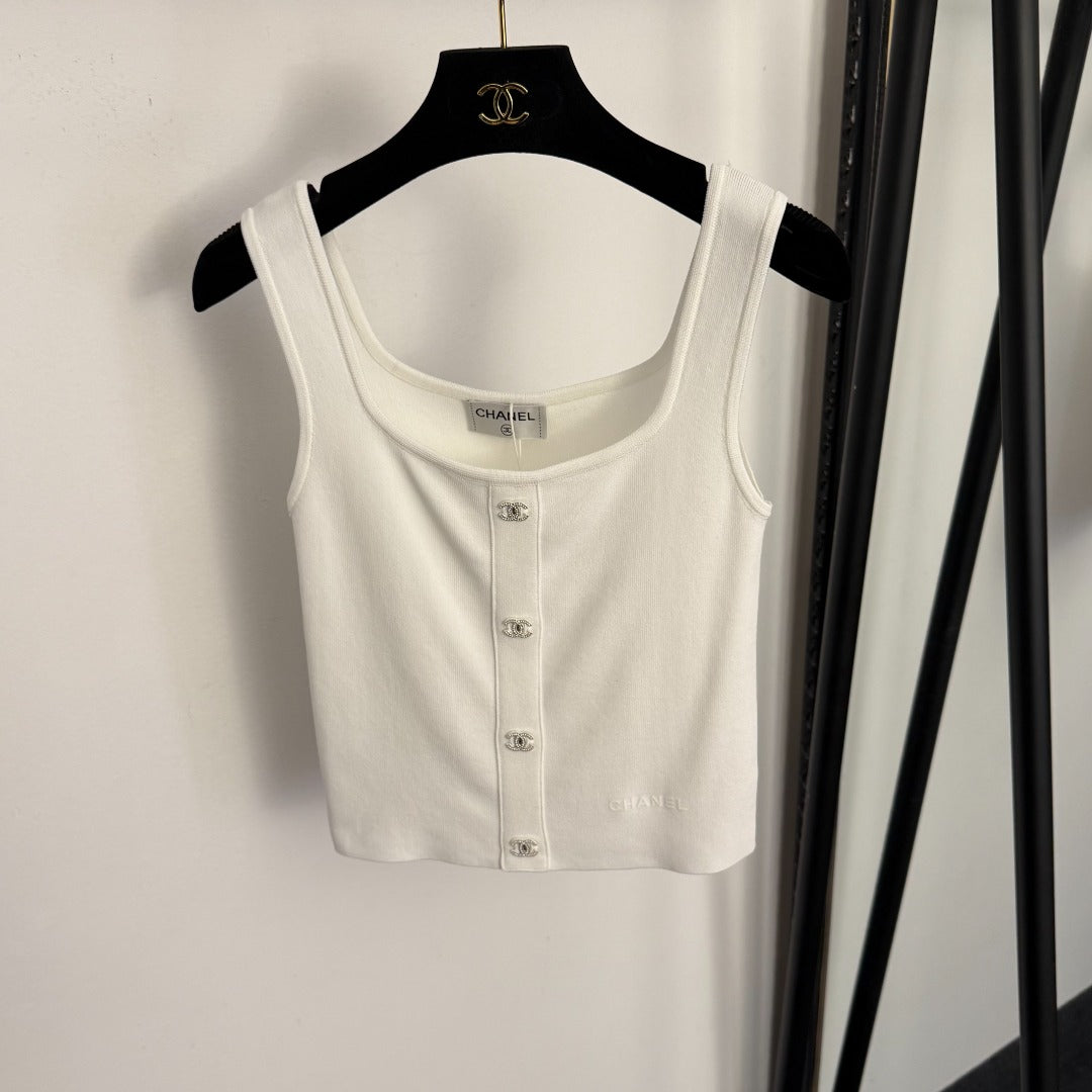 Rhinestone-studded logo camisole