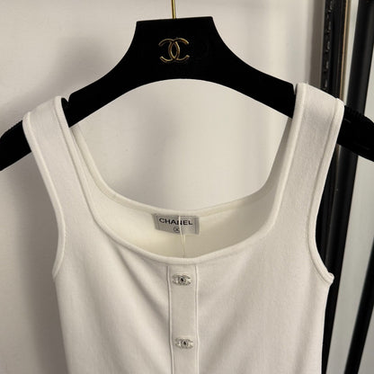 Rhinestone-studded logo camisole