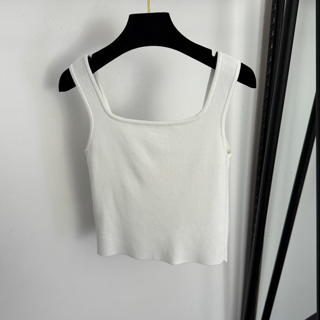 Rhinestone-studded logo camisole