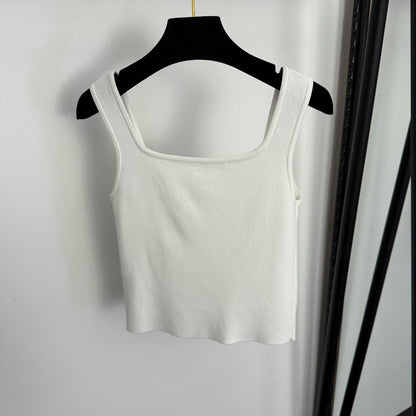Rhinestone-studded logo camisole