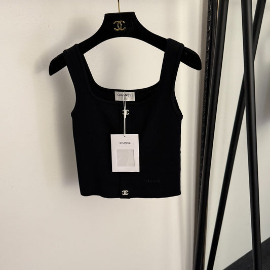 Rhinestone-studded logo camisole