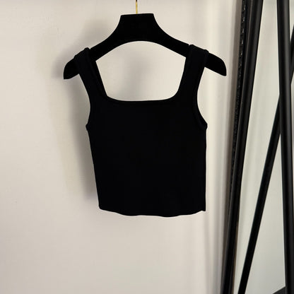 Rhinestone-studded logo camisole