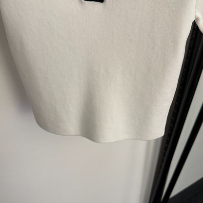 Polo collar short-sleeved top