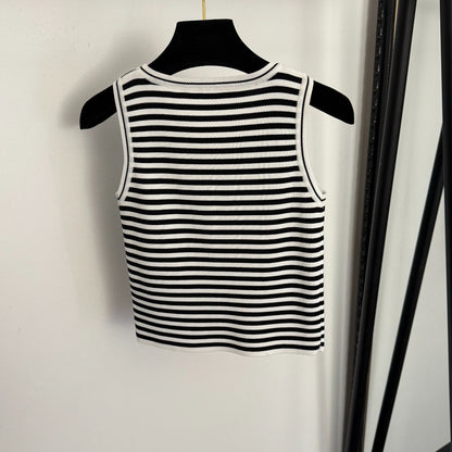Striped knit vest