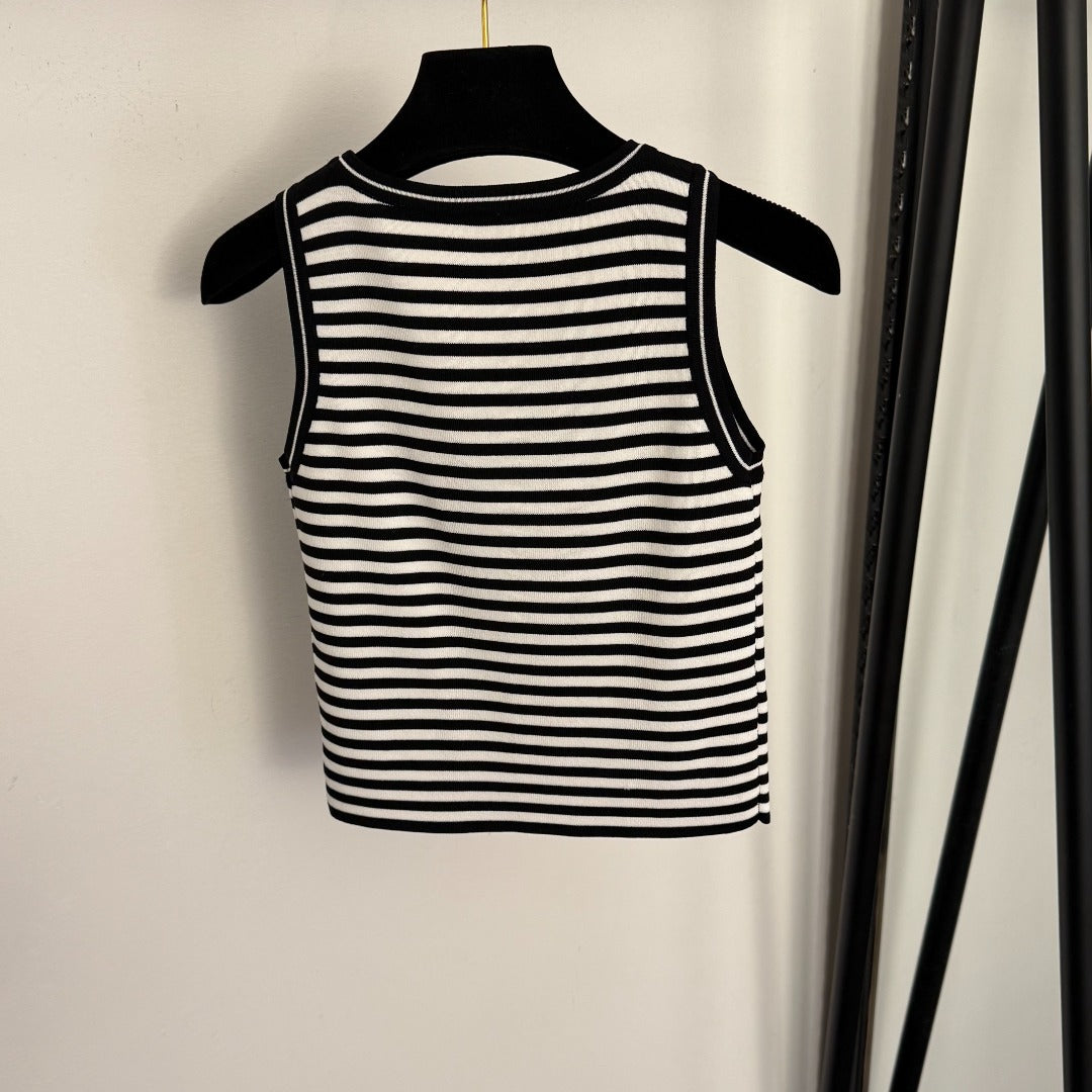Striped knit vest