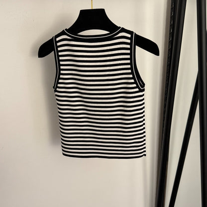 Striped knit vest