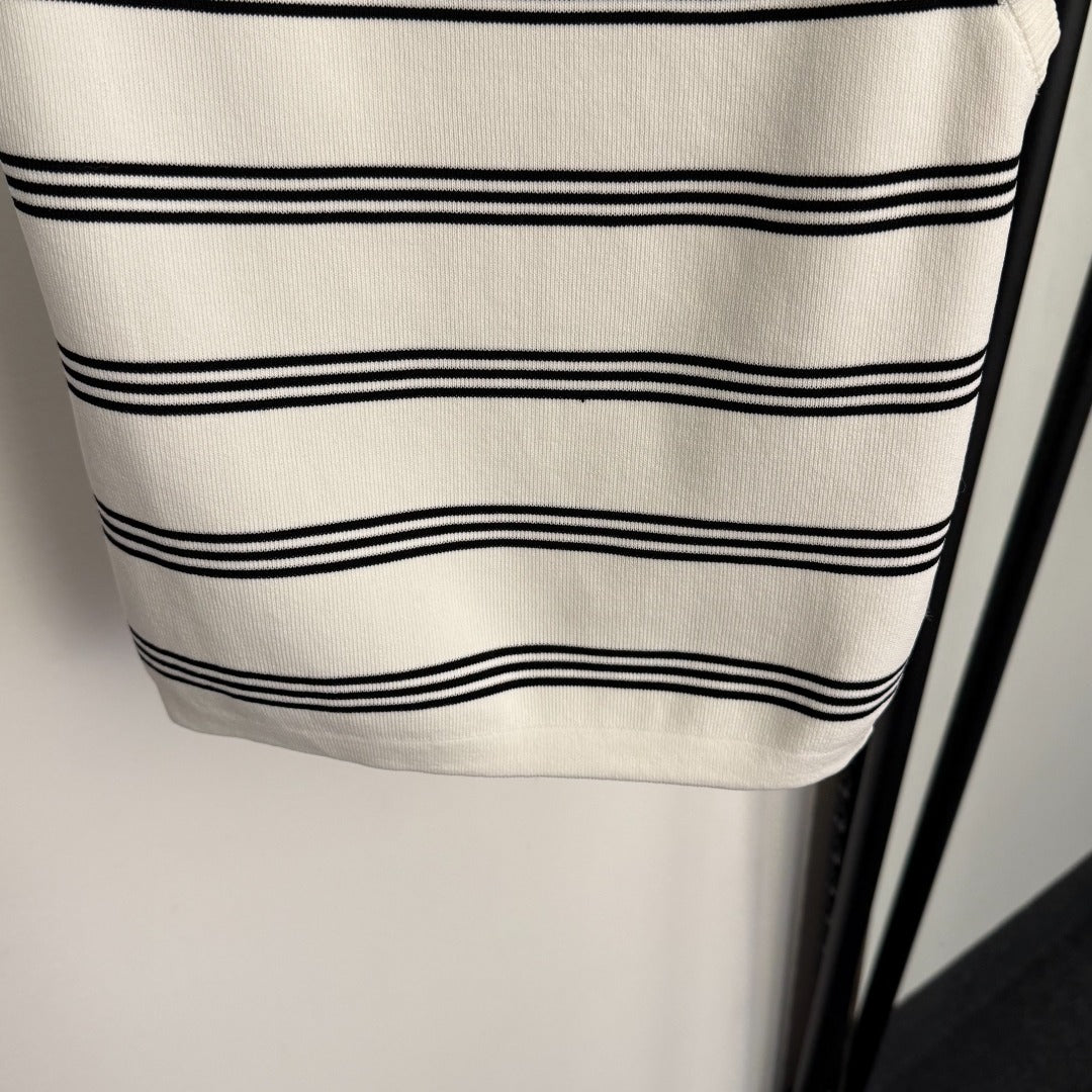 Striped collared vest