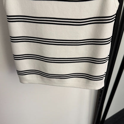 Striped collared vest