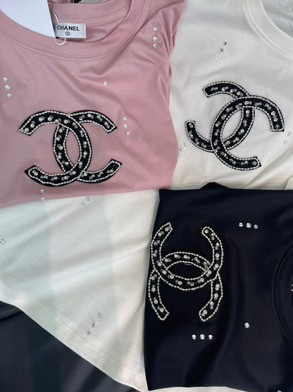Hand-beaded, heavy-duty T-shirt