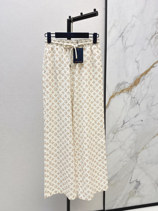 Elastic waist straight-leg pants