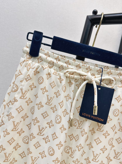 Elastic waist straight-leg pants