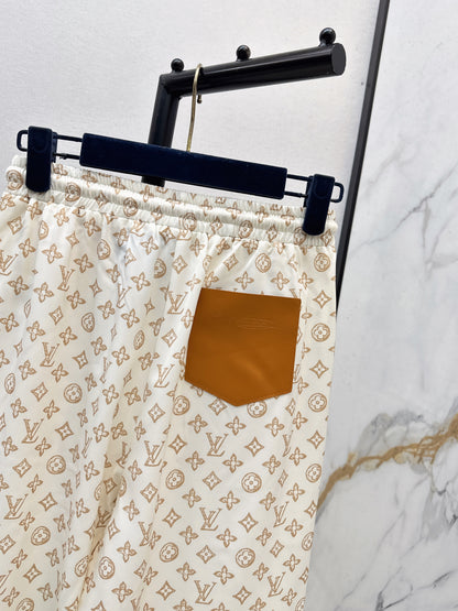 Elastic waist straight-leg pants