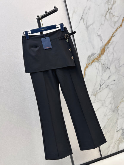 Metal-embellished flared culottes