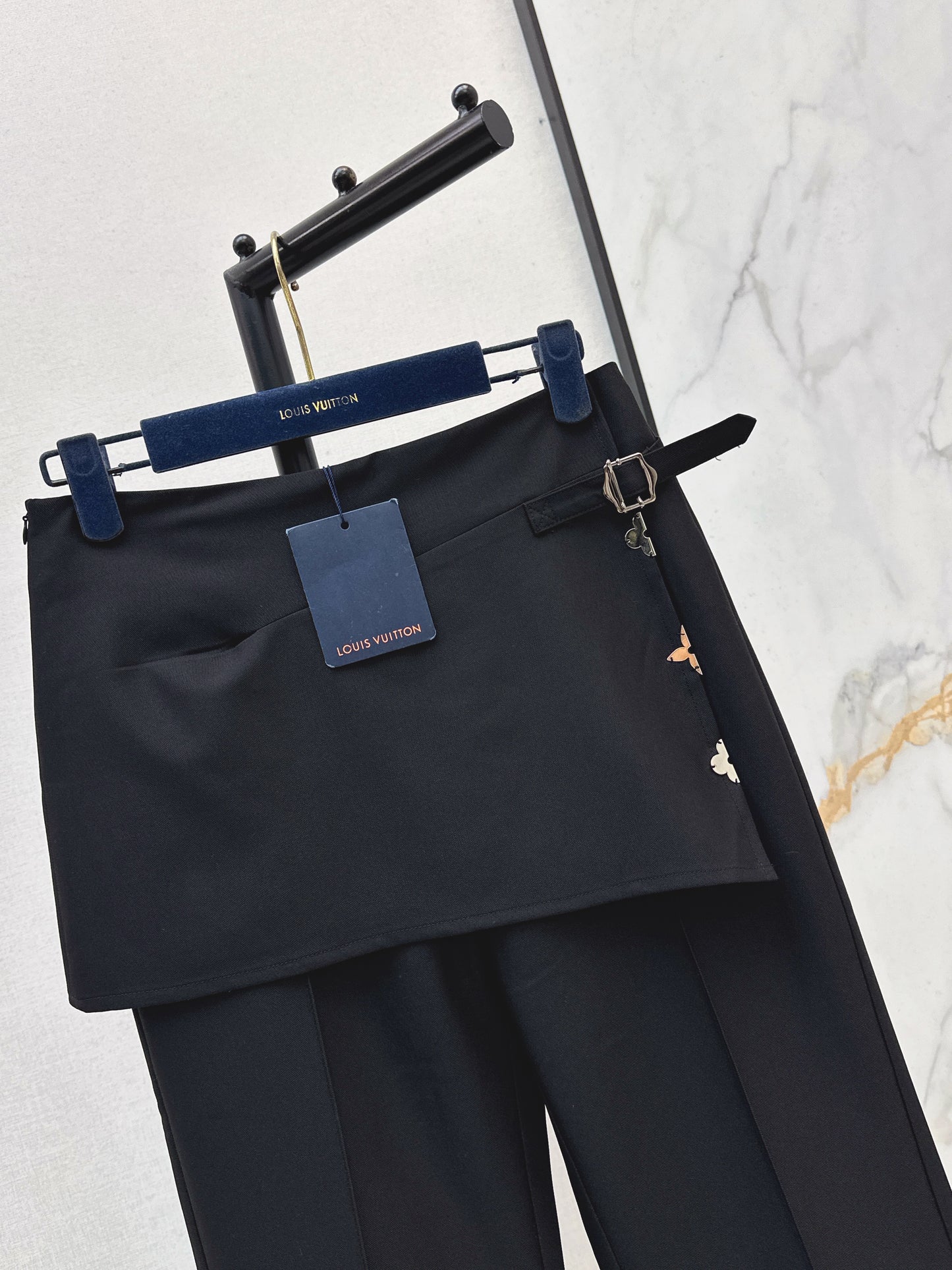Metal-embellished flared culottes