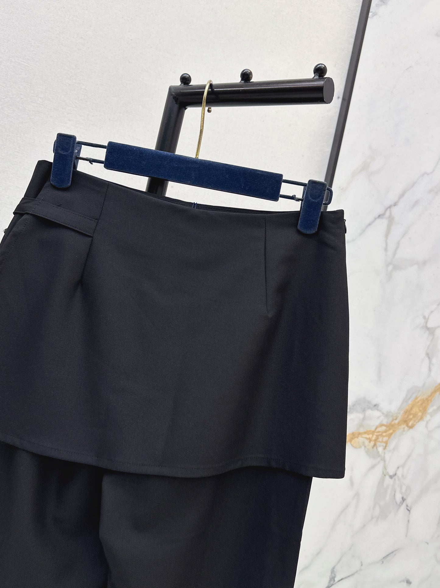 Metal-embellished flared culottes