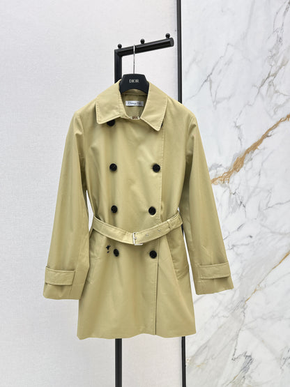 Mid-length, lapel trench coat