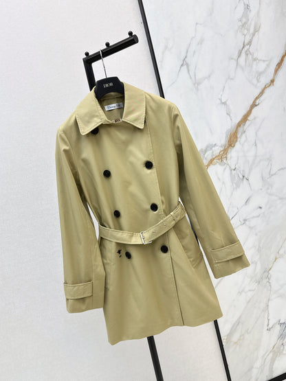 Mid-length, lapel trench coat
