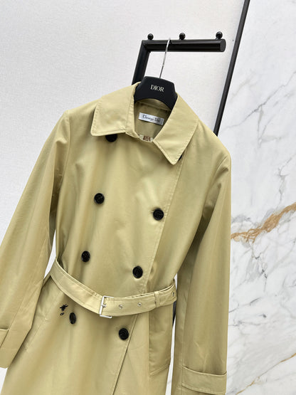 Mid-length, lapel trench coat