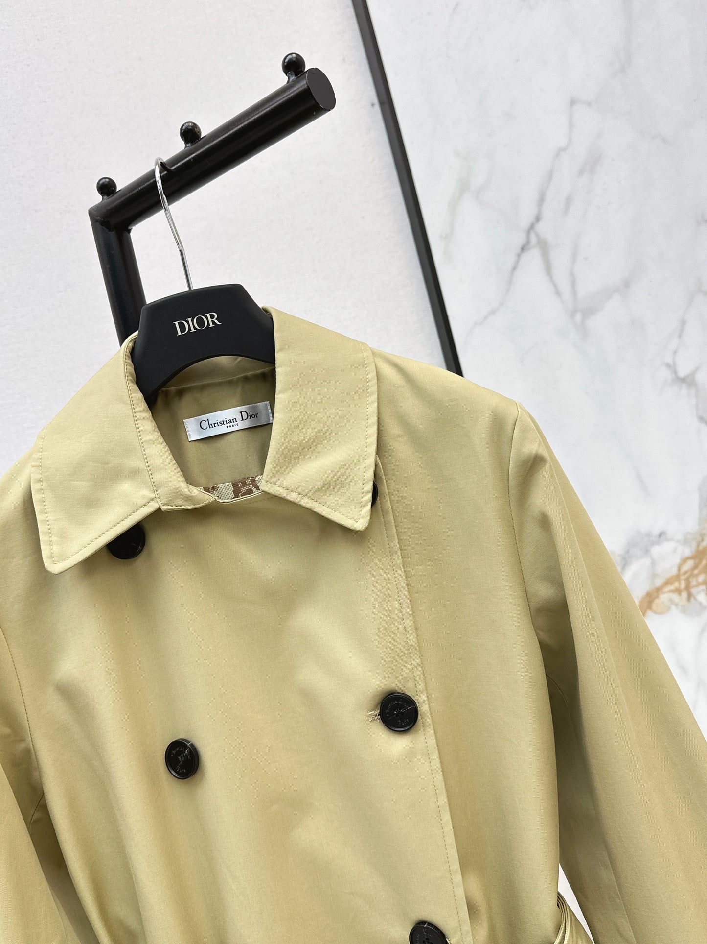 Mid-length, lapel trench coat