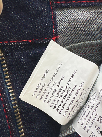 Denim mid-length shorts