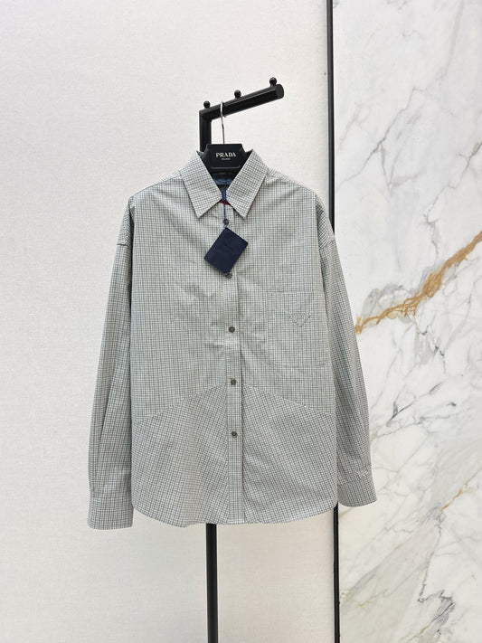 Triangle logo plaid shirt